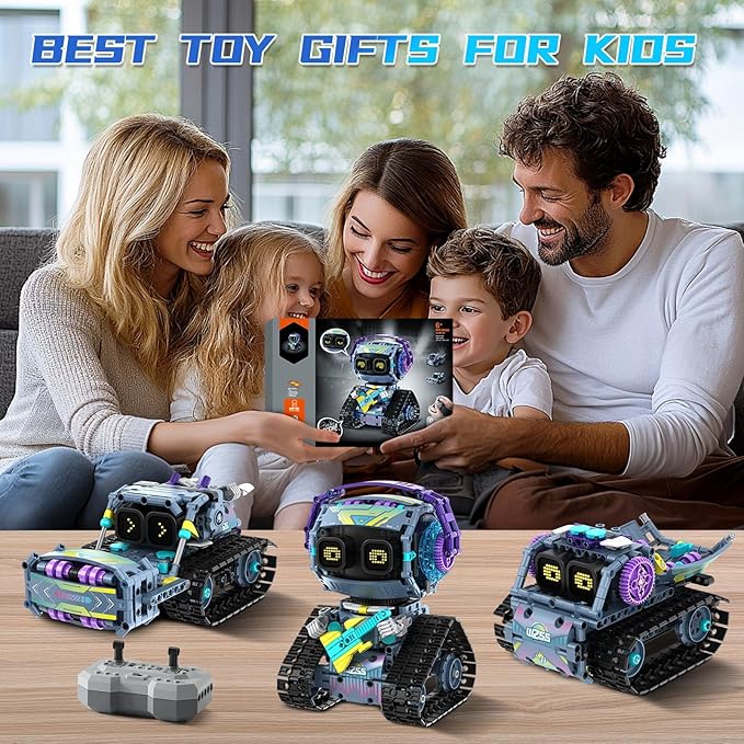 Robot Building Kit with Remote Control STEM Gifts for Kids Boys Ages 8-12 Coding Robotic Technic Creative Toys for Birthday - Build 3 in1 Model with 433 Pieces