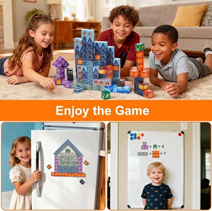 Magnetic Blocks Building Cubes Toys for Kids Ages 3+ 160 PCS Strong Magnetic STEM Sensory Stacking Blocks Educational Learning Toys Birthday Festival Gifts for Boys Girls with Storage Bag