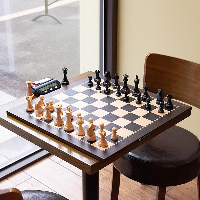 A&ampA 21.25 Professional Wooden Tournament Chess Board/African Palisander &amp Maple Inlay / 2.25 Squares w/o Notation