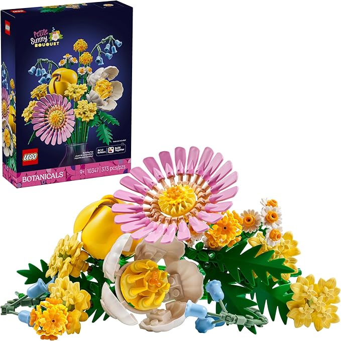 LEGO Botanicals Petite Sunny Bouquet Building Toy - DIY Floral Arrangement for Girls &amp Boys Ages 9+ - Gift for Birthdays - Bedroom Desk Home Decor - 10347