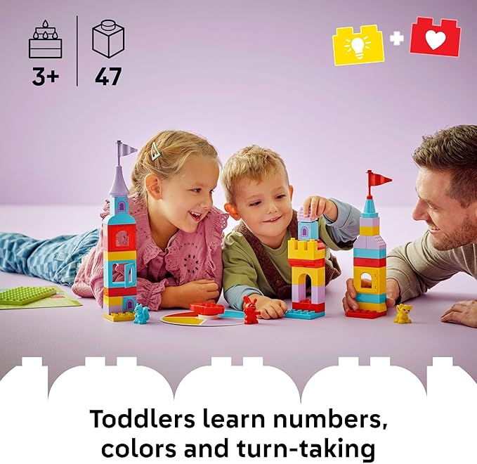 LEGO DUPLO Hopsy’s Castle Game Building Toy for Pretend Play - Learning &amp Education Play Set for Boys &amp Girls Ages 3+ - Toddlers Learn Skills Through Play - Gift Idea for Family Game Night -