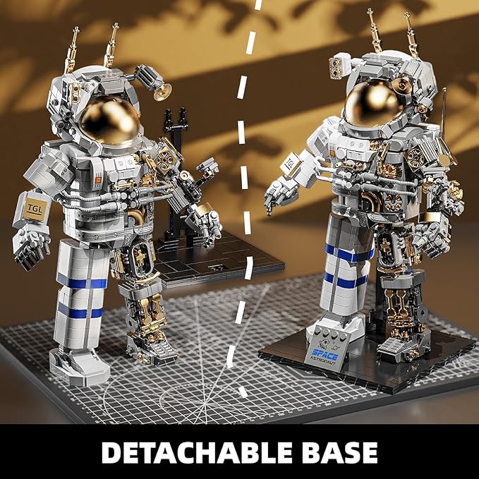 Space Astronaut Building Block Set860Pcs Spaceman Building Toys with Display Stand Cool Translucent Design Collection for Home Office Decor Christmas Birthday Gift for Adults&amp Boys Age 8-12