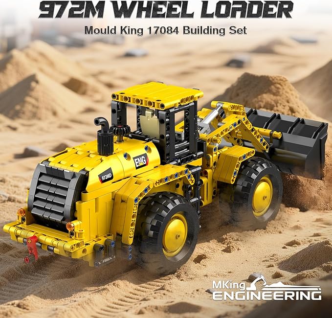 Mould King Technik Wheel Loader Builidng Sets 17084 MOC Construction for Adults Engineering Vehicle Model Kits with with Articulated Steering/Scoop (910PCS+)