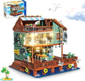 Harbour Restaurant House Mini Bricks Building Kit Ideas Creative Architecture Building Toys Birthday Gift for Adult Boys Girls -2096 Pieces (Not Compatible with Lego Set)