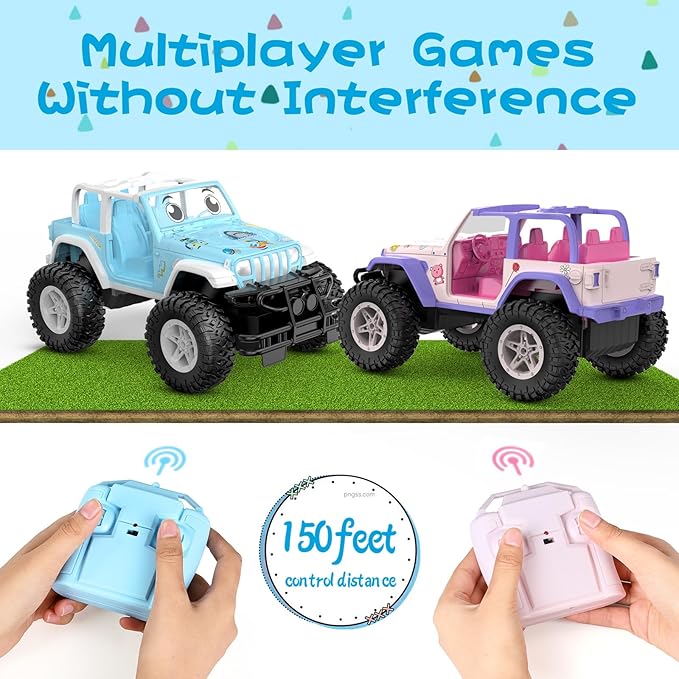 NQD Remote Control Car for Kids 1:16 Scale 80 Min Play with Stickers 2.4Ghz Off Road RC Trucks Toy Car Gift for Kids Blue