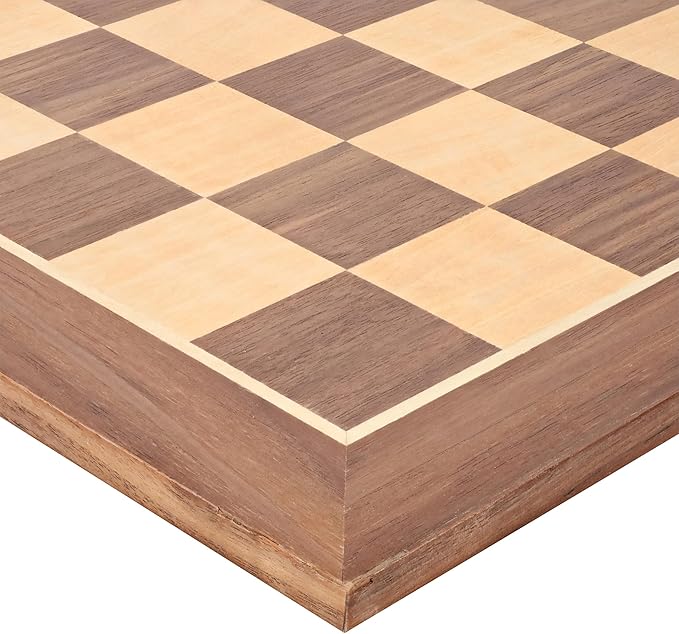 WE Games Classic Walnut Wooden Chess Board Only 14.75 inches Large Chess Board for Adults Wood Veneer Chessboard 1.5 inch Squares