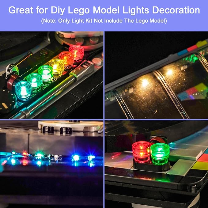 Upgraded Led Light Kit Compatible with Lego Retro Record Player Building Set Lights Decoration Compatible with Lego 40699 (Model Not Included)