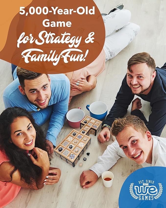WE Games The Royal Game of UR - Wood Board with Storage Drawer | One of The Oldest Strategy Games in The World