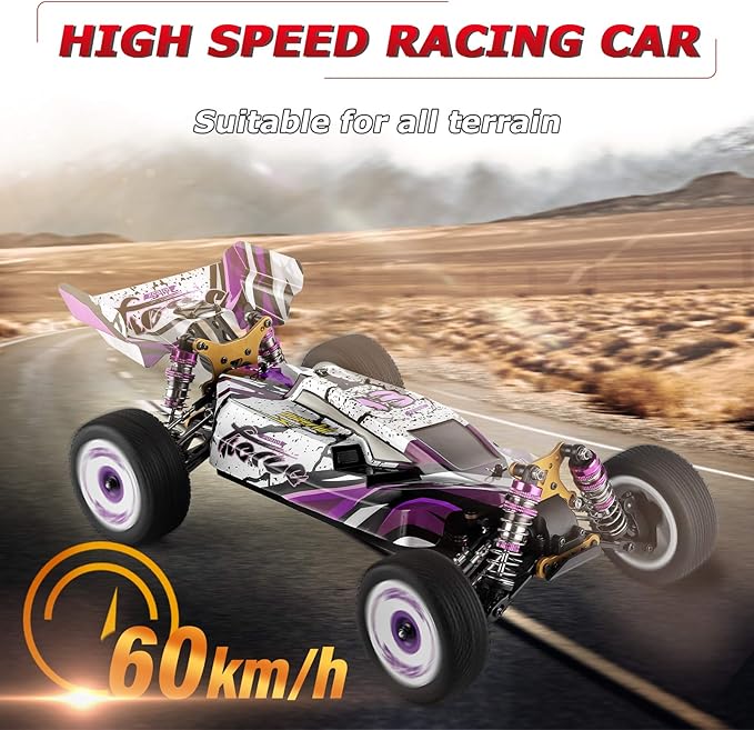 GoolRC WLtoys 124019 RC Car 1/12 Scale 2.4GHz 4WD 60km/h High Speed Racing Buggy Drift Car RTR Aluminum Alloy Chassis Zinc Alloy Gear 1 Battery