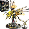 Mechanical Bee Building Blocks Kit for Adult Technic Bee Buildings Set for Adults with LED Light &amp Display Stand Robot Animal Building Toy with Moving Wings for Adults &amp Kids 832Pcs
