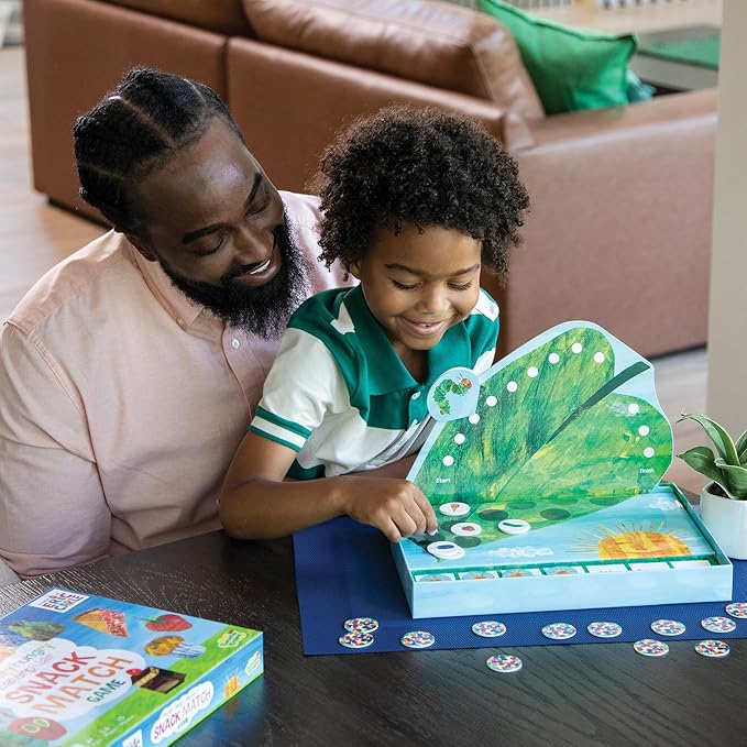 World of Eric Carle  The Very Hungry Caterpillar Snack Match Game – Cooperative Memory Board Game for Kids  Ages 4+ 2‑6 Players 3‑D Leaf Board &amp 31 Tokens Included