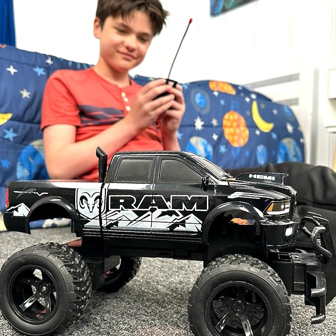 World Tech Toys Dodge Ram 2500 1:14 Scale RC Monster Truck – Officially Licensed - Electric Powered All Terrain RC Truck - Full-Function Radio Control - Kids 6+ (Yellow)
