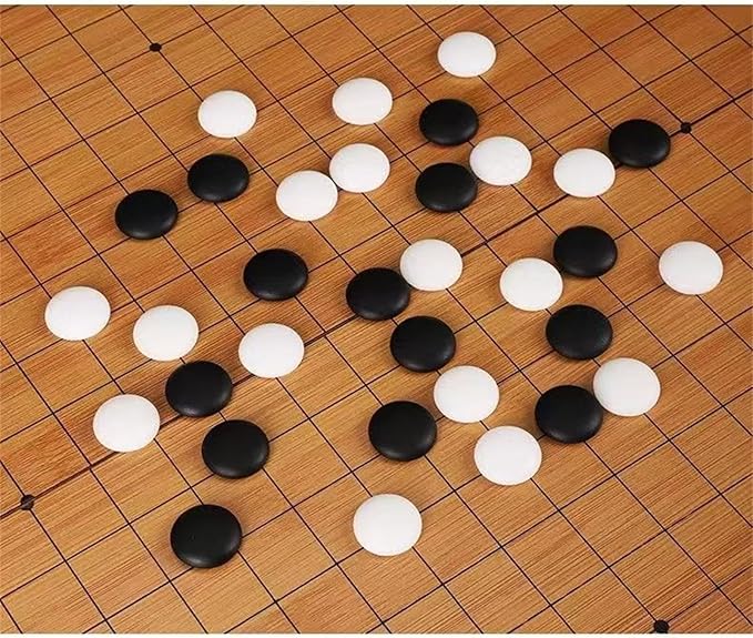 19x19 Go Game SetWooden Foldable Go Game Board Set Traditional Weiqi Tabletop Strategy and Skill Game Puzzle Games for Adults Travel Folding Gift Box Board