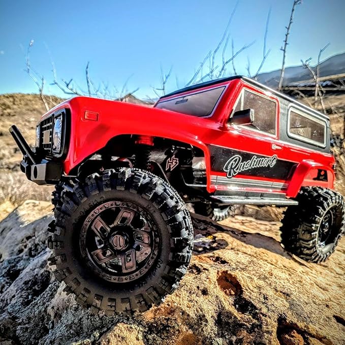 HOBBYPLUS CR-18P V3 Brushless Rushmore in Red - 1/18 Scale RC Truck Crawler with Off-Road RC Trucks Features Portal Axles &amp Metal Gears - Ready-to-Run 2S/3S LiPo Compatible (1810417-V3)