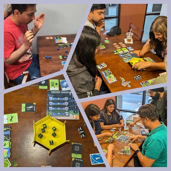 Cricket Champions Boardgame | Light Strategy Dice Game | 2-5 Players