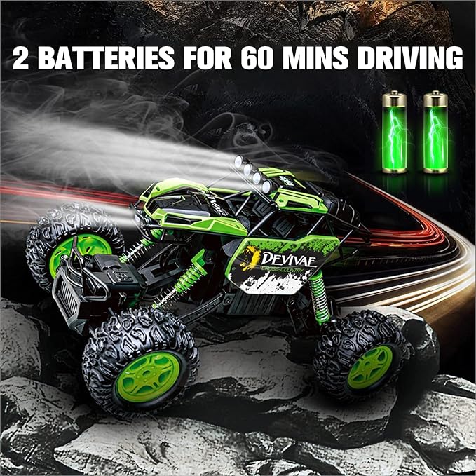 CROBOLL 1:12 Large RC Cars for Boys with Upgraded Lifting Function 2.4GHz 4WD Remote Control Car Toy Gifts 20km/h Monster Truck for Kids All Terrain RC Truck for 60Min Play(Green)
