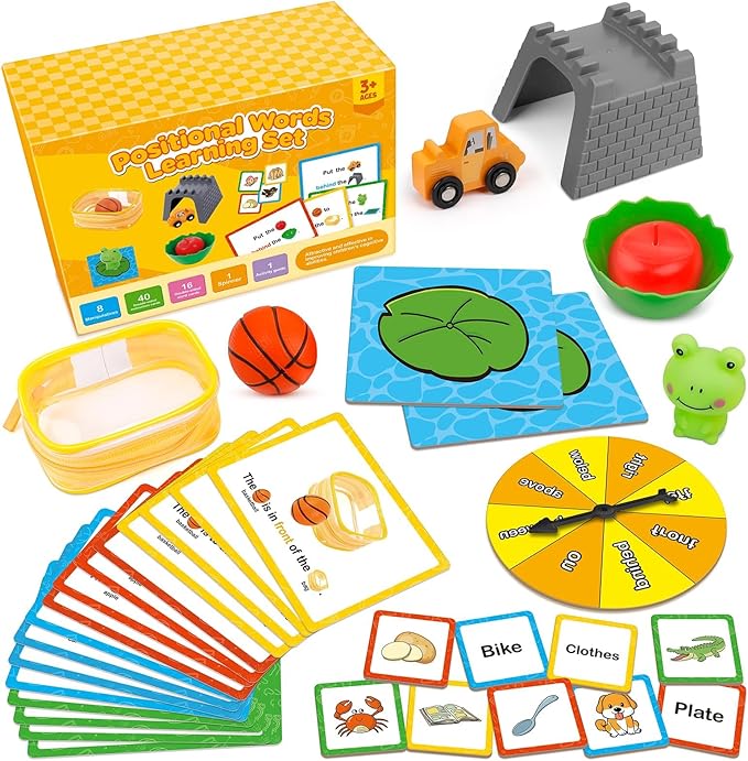 Positional Word Learning Set Toddler Board Games Manipulatives Match Games Educational Games for Kids Ages 4+ STEM Learning Activities Fine Motor Skills Speech Therapy Toys