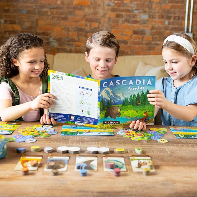 AEG &amp Flatout Games | Cascadia Junior - Based on The Award-Winning Board Game Cascadia | 2-4 Players | Ages 6+ | Easy to Learn | Quick to Play |