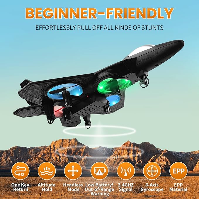 RC Plane 2.4GHz Remote Control Plane L0712 Drone Quadcopter Hovering with Auto Hovering Fighter Aircraft RC Airplane RTF for Beginner Kids and Adults3D Flip Airplane Toy