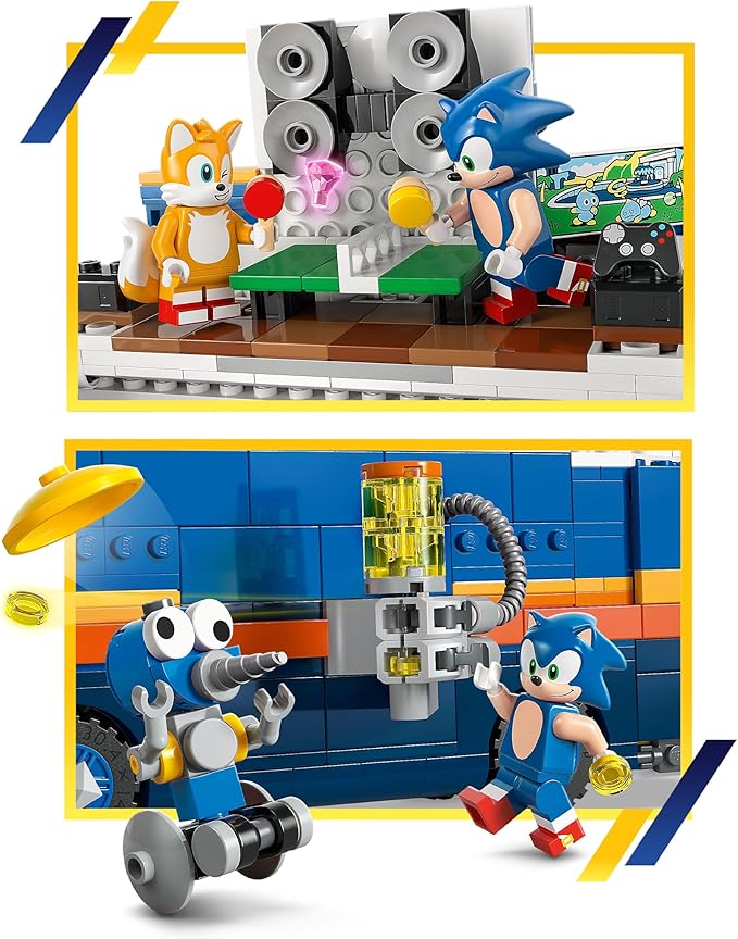 LEGO Sonic The Hedgehog Team Sonic Command Truck Building Toy - Pretend Play Vehicle W/5 Figures for Boys &amp Girls Ages 8+ - Toy Building Blocks for Kids - Gift Idea for Birthdays - 77006