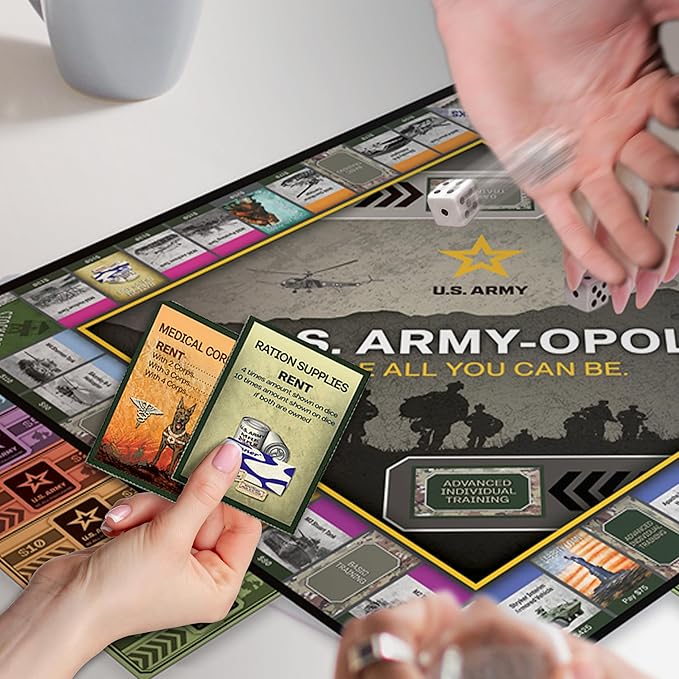 MasterPieces Opoly Board Games - U.S. Army Opoly - Officially Licensed Board Games For Adults Kids &amp Family