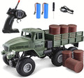 RC Military Truck 6x6 Road Remote Control Car 1/16 Scale Remote Control Truck 4WD All Terrain Rock Army Transport Vehicle Toy Vehicle for Kids Children Boy Gift