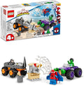 LEGO Marvel Hulk vs. Rhino Monster Truck Showdown Toy for Kids Boys &amp Girls Ages 4 and Up with Spider-Man Minifigure Inspired by The Spidey and His Amazing Friends Series 10782