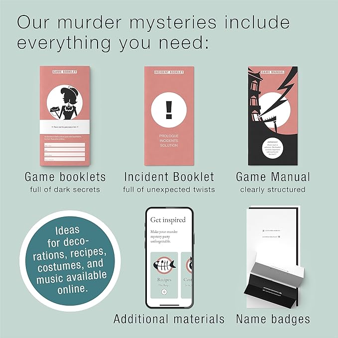 Culinario Mortale Murder at The Grand Hotel - A Modern Murder Mystery Dinner Party Game for 6-8 Players