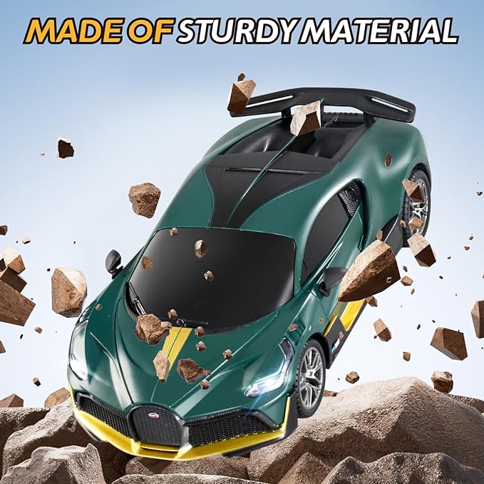 MIEBELY Remote Control Car - 1/24 Scale Fast Rc Race Car Bugatti Divo 3.7V 500 mAh Toys with Headlight Racing Hobby Model Birthday Ideal Gifts for Adults Kids Boys Age 6 7 8 9 Year Old