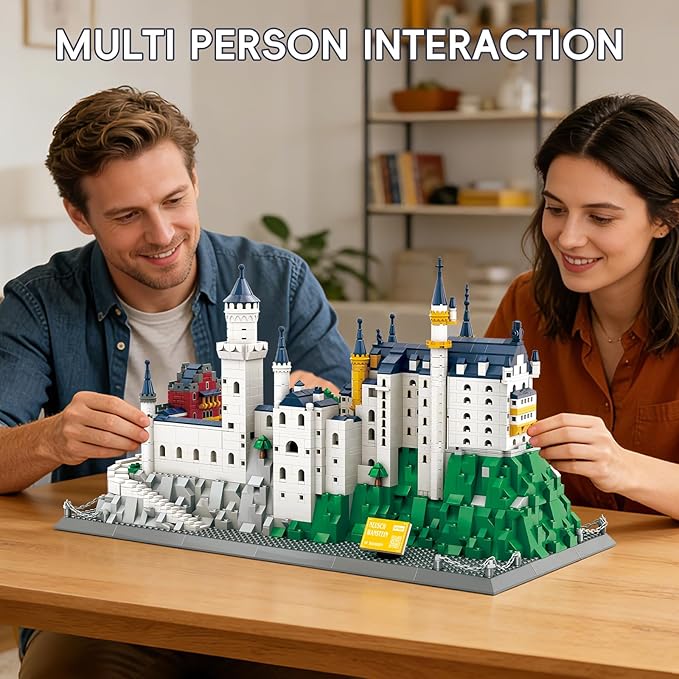 Neuschwanstein Castle Architecture Building Set 1969 Pcs Large German Bavaria Landmark Model Kit for Adults Collectible World Famous Building Construction Project DIY Home Decor Display Gift