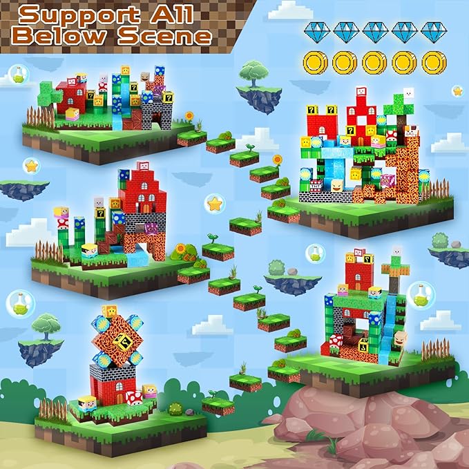 Magnetic Blocks - 150 PCS Build Adventure Game Castle - Magnetic Toys for Montessori Toddler Christmas Birthday Gifts - STEM Sensory Toys for 3 4 5 6 7 8 9 10 Year Old Boys &amp Girls
