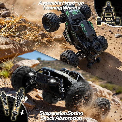 1:16 Scale All Terrain RC Cars High Speed Fast RC Car Max 45km/h 4WD Electric Vehicle Remote Control Monster Truck with 2 1500mAh Batteries2.4GHz 4X4 Off-Road RC Drift Car for Kids Boys Adults