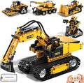 5 in 1 Building Toys STEM Robotics Kit for Kids 6-14 Remote &amp APP Controlled STEM Excavator/Truck/Robot/Bulldozer/Roller 535 PCS Blocks RC Robot Erector Sets Birthday Gift for 8 10 11 12+ Years