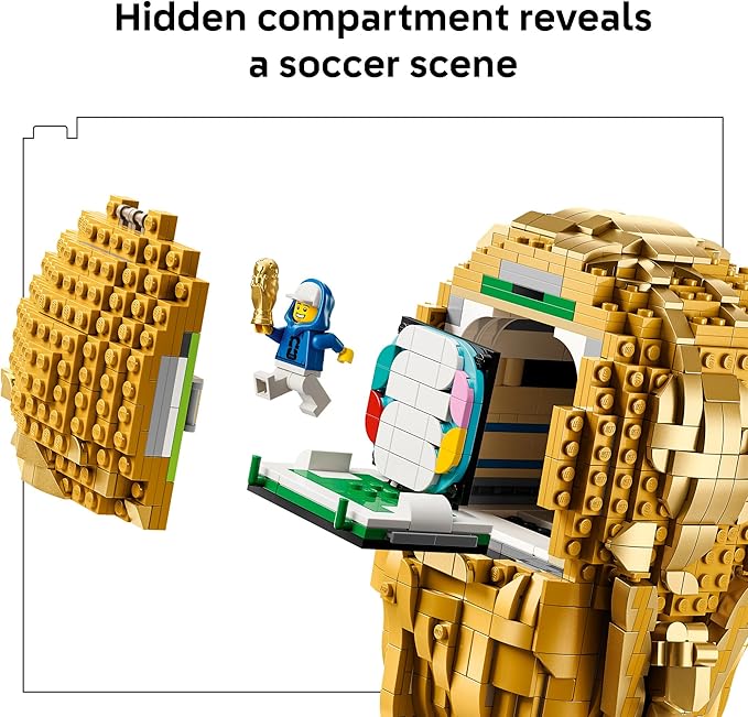 LEGO Editions FIFA World Cup Official Trophy Building Set - Kit for Display in Bedroom Home Office Book Shelf - Soccer Fans Collectible - with World Cup 2026 Minifigure - Gift for Fans - 43020
