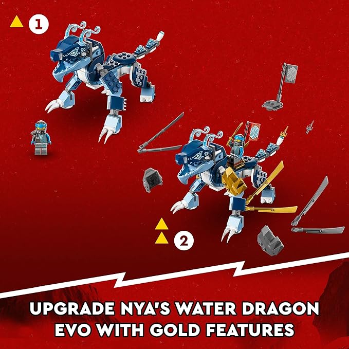LEGO NINJAGO NYA’s Water Dragon EVO 71800 Toy for Girls and Boys 6 Plus Years Old Mythical Creature Figure Building Set Ninja Action Birthday Gift Idea