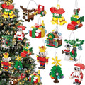 JOICEE Christmas Ornaments Building Blocks 18 Pack Xmas Tree Ornaments Building Sets with Strings Hanging Decoration Toys for Kids Holiday Party Favors Gifts Stocking Stuffers