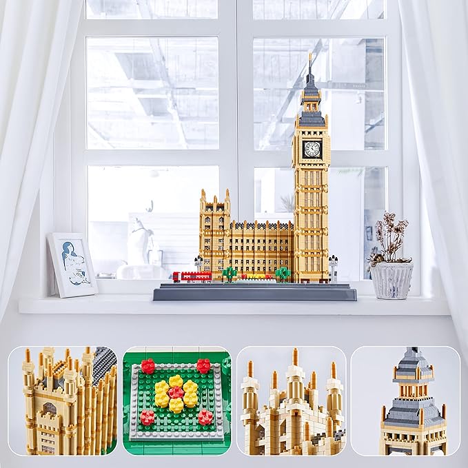 YaJie Big Ben Architecture Model Building Block Sets (6473PCS) - World Famous Architectural Model Present for Age of 14+ and Adult