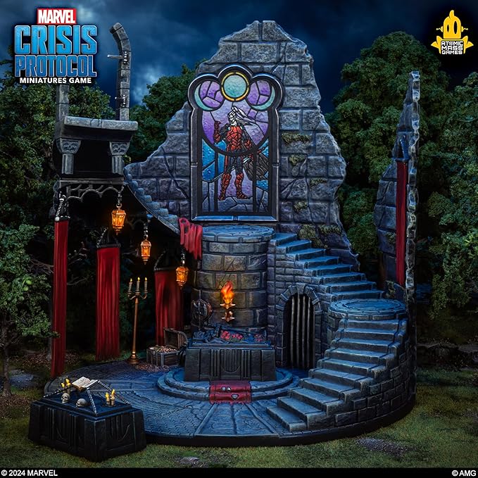 Marvel: Crisis Protocol - Tomb of Dracula Terrain Pack - Iconic Gothic Castle Piece Tabletop Superhero Game Ages 14+ 2 Players 90 Minute Playtime Made by Atomic Mass Games