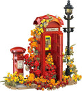 Red London Telephone Box Building Blocks Set for AdultsIdeas Flowers Phone Booth Mailbox and streetlightsCreative Gift Home Office Retro Decor