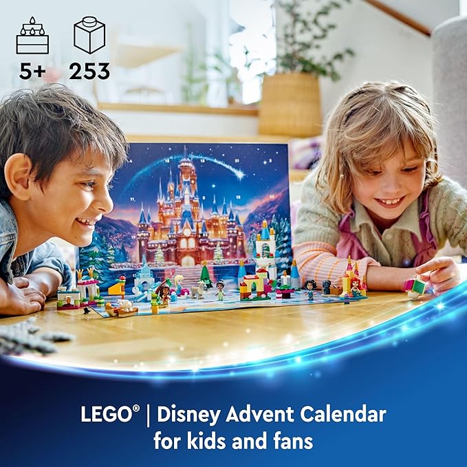 LEGO Disney Advent Calendar 2024 for Kids - Christmas Advent Calendar W/Mini Builds &amp 8 Minifigures Ages 5+ - Disney Toys Gift Idea for Girls &amp Boys - 43253