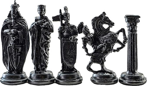 (Only 32 Pieces) Medieval British Army Antique Copper Metal Handmade Chess Pieces (Without Board)
