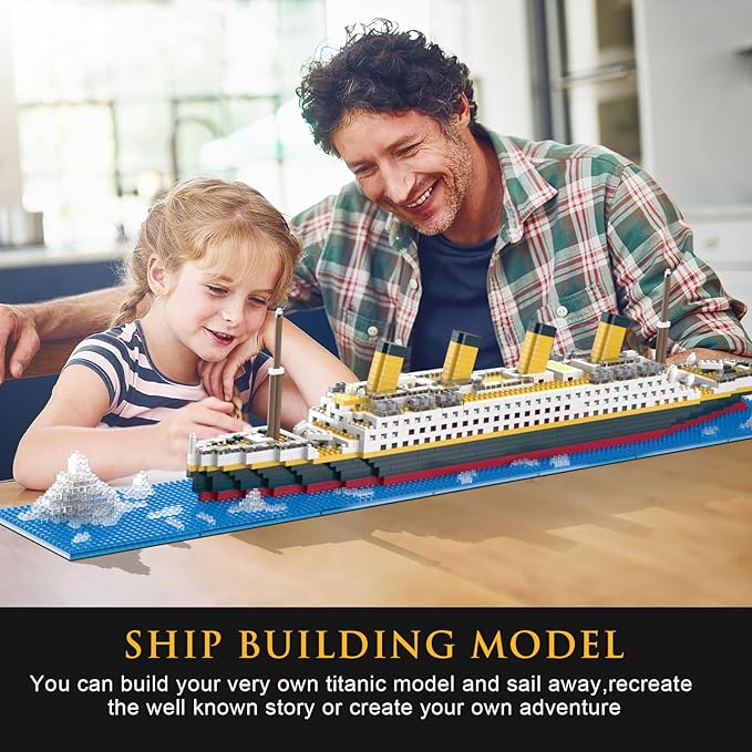 Titanic Micro Mini Building Set1878 Pieces Big Ship Model Building ToysDIY Educational Toys 3D Puzzle KitSTEM Ship Creative Project Model Building Set Birthday for AdultsKids