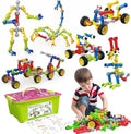 Stem Building Toys for 3 4 5 6 7 8 Year Old Boys Girls Kids180 Pieces Building Blocks Educational Learning Toys with Large Storage BoxIdeal Christmas Birthday Gifts
