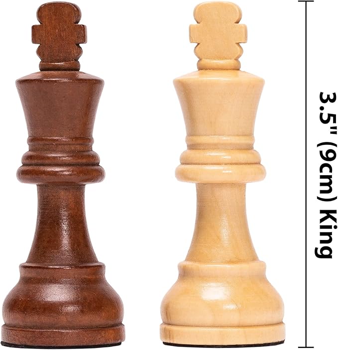 Husaria Staunton Tournament No. 5 Chessmen with 2 Extra Queens and Wooden Box 3.5-inch Kings