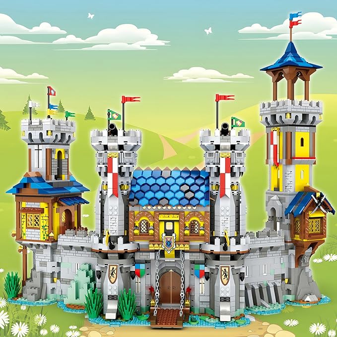 JMBricklayer Medieval Castle Building Sets for Adults Ideas House Model Toy Construction Set with LED Light Collectible or Home Office Display Gifts for Boys Girls Teens Women 41106