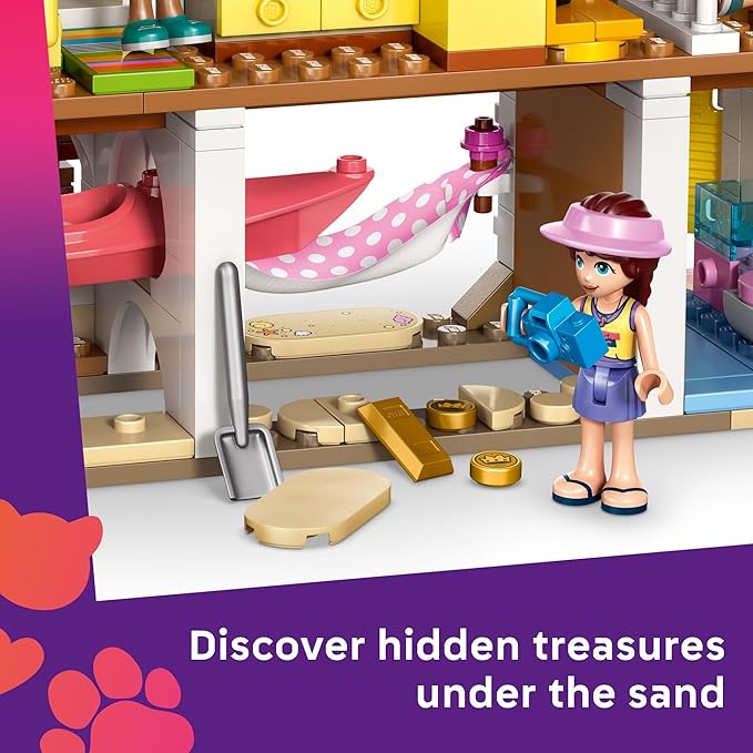 LEGO Friends Beach House with Seals Building Toy for Girls &amp Boys - Pretend Play Set for Kids Ages 7+ - W/3 Minidolls 2 Toy Animals &amp Accessories - Gift Idea for Birthdays - 42699