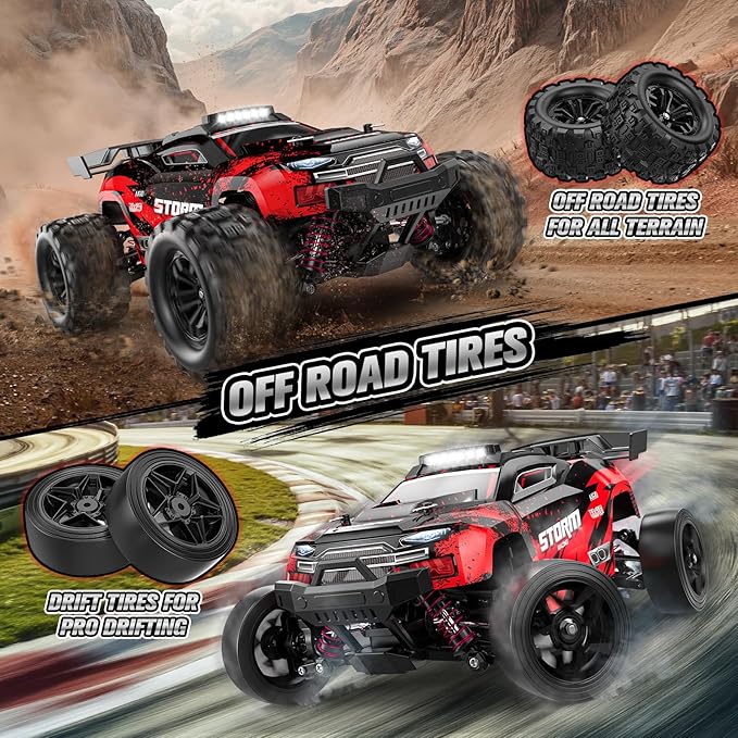 1:18 RC Cars 2.4GHz 4WD High Speed 40 KM/H Remote Control car with Drift Wheel All Terrain Off Road Monster Truck RC Drift Car with Gyro for Adults Boys 8-12