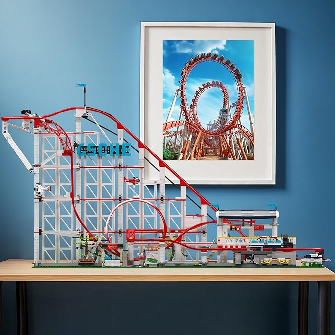 Mould King Roller Coaster Building Set Large Amusement Park Coaster Model Kit with Motors Creative Gift for Adults Engineering STEM Toy for Teens (3646 PCS)