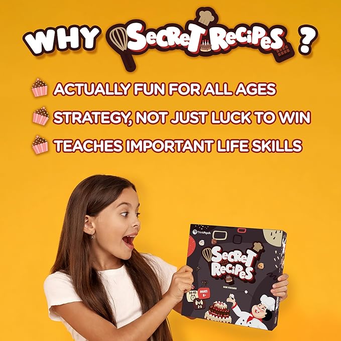 ThinkPsych Secret Recipes - The Sneaky Baking Game for The Whole Family - 2-5 Players - Family Board Games for Kids and Adults - Ages 9+