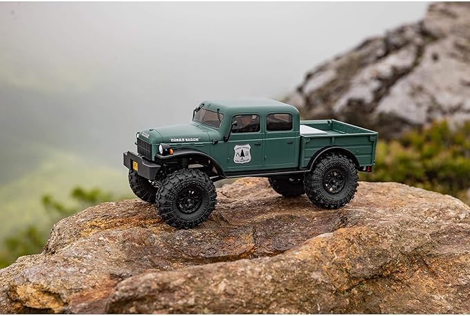 Axial RC Truck SCX24 40's 4 Door Dodge Power Wagon Green 1/24 4 Wheel Drive-RTR(Everything Needed to Run Included) AXI00007T2